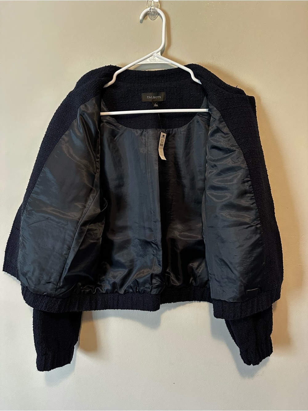 Talbots TWEED BOMBER JACKET NWT Size L - Picture 6 of 12